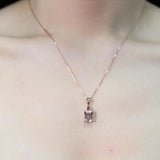 Patricia 14K Rose Gold Emerald-Cut Madagascar Morganite Pendant