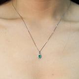 Berkeley 10K White Gold Oval-Cut Natural Zambian Emerald Pendant