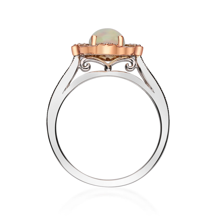 Cataleya 14K Two-Tone Gold Oval-Cut Ethiopian Opal Ring