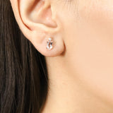 Margo 10K Rose Gold Oval-Cut Madagascar Morganite Earring
