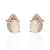 Sky 14K Rose Gold Oval-Shape Natural African Opal Earrings