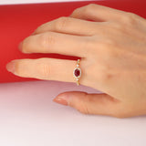 Rylee 10K Yellow Gold Oval-Cut  Mozambique Ruby Ring