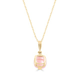 Alanna 10K Yellow Gold Cushion-Cut Peruvian Pink Opal Pendant