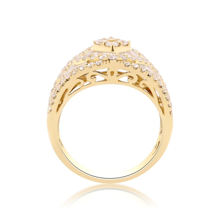 Elisa 14K Yellow Gold Round-Cut White Diamond Ring