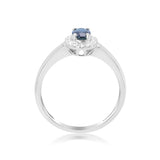 Alivia 10K White Gold Oval-Cut Ceylon Blue Sapphire Ring