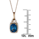 Winter 10K Yellow Gold Cushion-Cut Brazilian London Blue Topaz Pendant