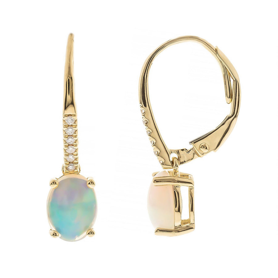Arabella 10K Yellow Gold Oval-Cut Natural African Opal Earring
