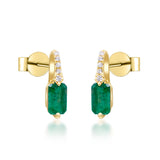 Elsie 10K Yellow Gold Emerald-Cut Natural Zambian Emerald Earrings