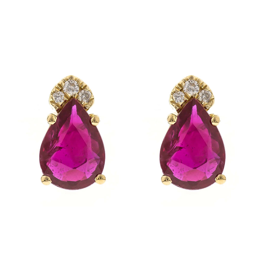 Kayleigh 10K Yellow Gold Pear-Cut Mozambique Ruby Earrings