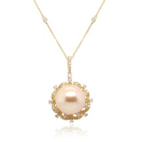 Lucy 18K Yellow Gold Round South Pearl Pendant