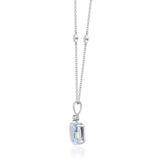 Royalty 10K White Gold Emerald-Cut Brazilian Aquamarine Pendant