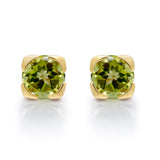 Gwen 10K Yellow Gold Round-Cut Manchurian Peridot Earring
