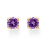 Aria 10K Yellow Gold Round-Cut Brazilian Amethyst Earring