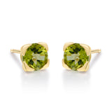 Gwen 10K Yellow Gold Round-Cut Manchurian Peridot Earring