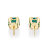 Natalia 10K Yellow Gold Round-Cut Natural Zambian Emerald Earring