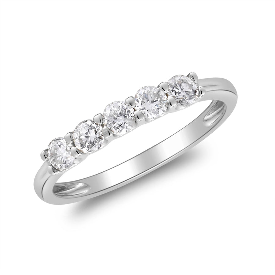 Poppy 14K White Gold Round-Cut White Diamond Ring