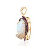 Maeve 10K Yellow Gold Oval-Cab Natural African Opal Pendant