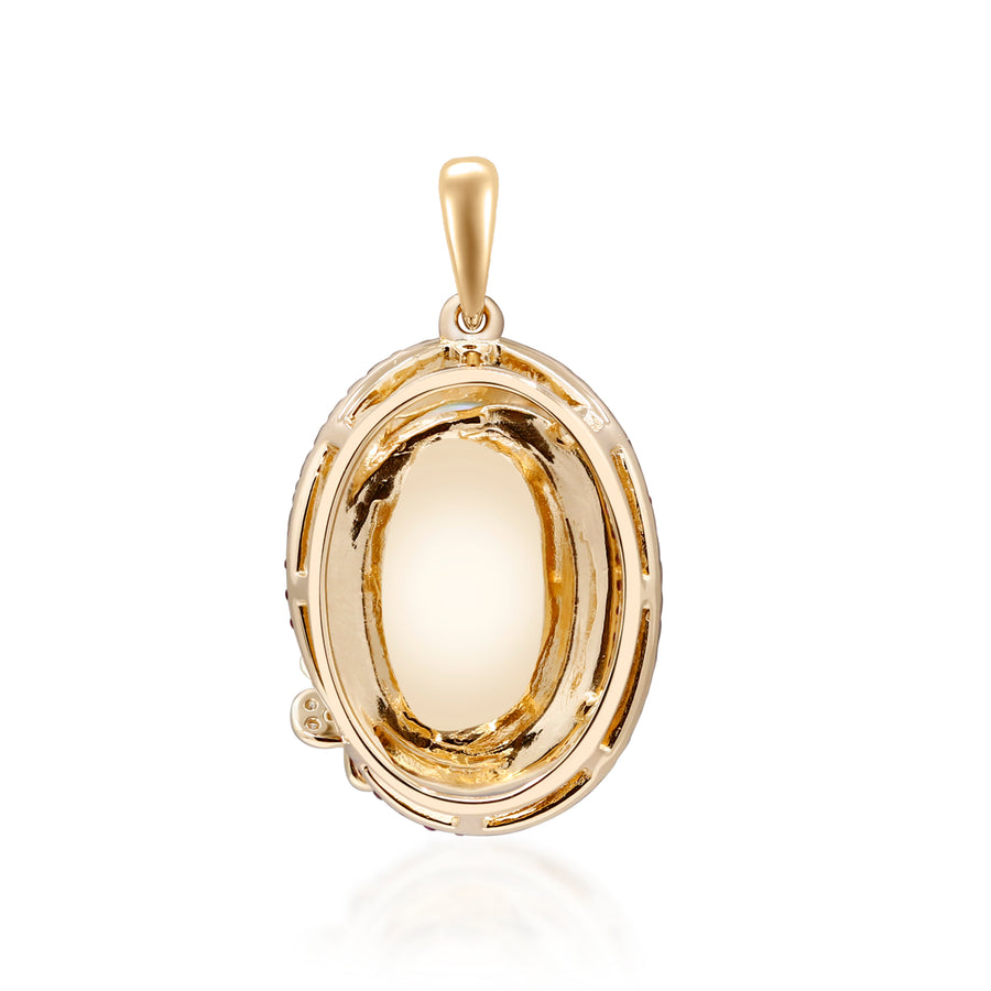 Maeve 14K Yellow Gold Oval-Cab Natural African Opal Pendant