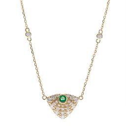 Aria 14K Yellow Gold Round-Cut Emerald Necklace