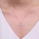 Annie 14K White Gold Round-Cut White Diamond Pendant