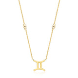 Gemini 14K Yellow Gold Round-Cut White Diamond Pendant