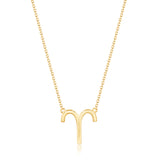 Aries 14K Yellow Gold Round-Cut White Diamond Pendants