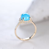 Azaria 14K Yellow Gold Oval-Cut Arizona Turquoise Ring