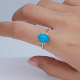Azaria 14K Yellow Gold Oval-Cut Arizona Turquoise Ring