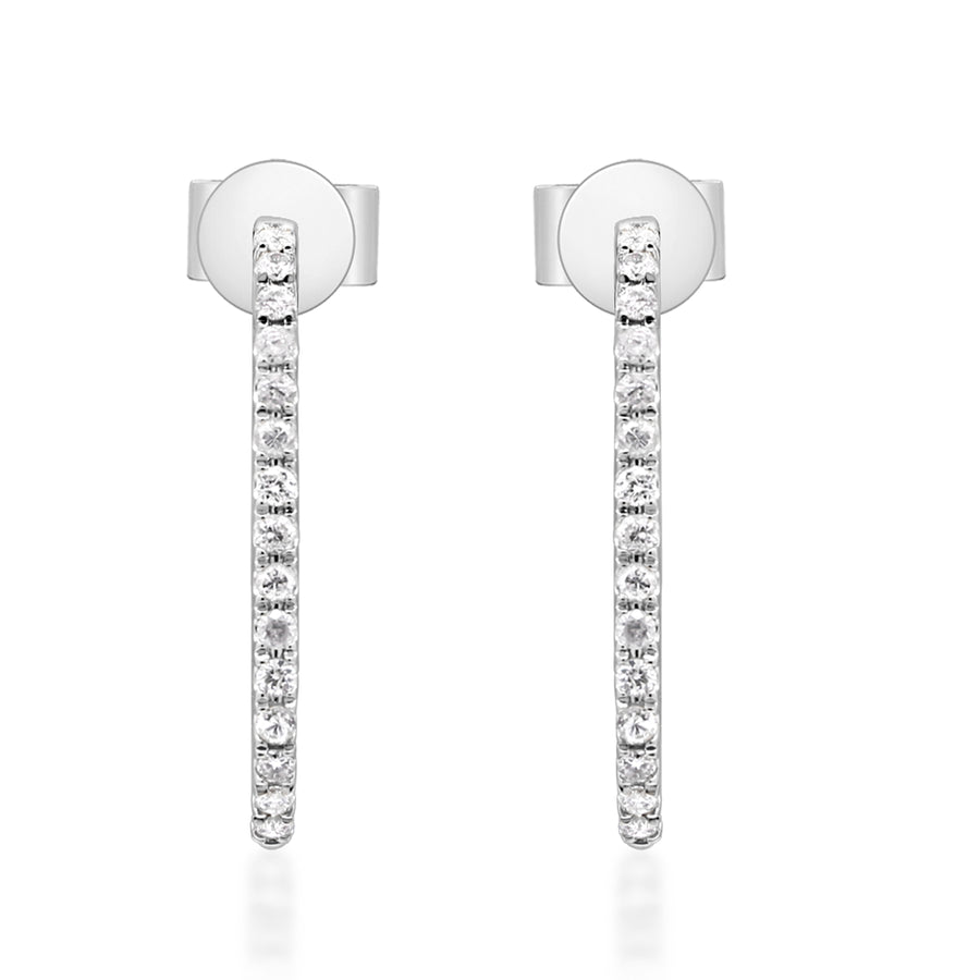 Everly Round-Cut White Diamond Earrings in 14K White Gold