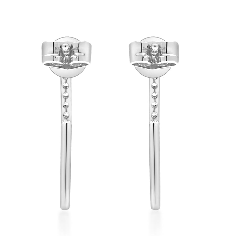Everly Round-Cut White Diamond Earrings in 14K White Gold