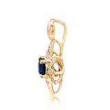 Sofia 14K Yellow Gold Round-Cut Ceylon Blue Sapphire Pendant
