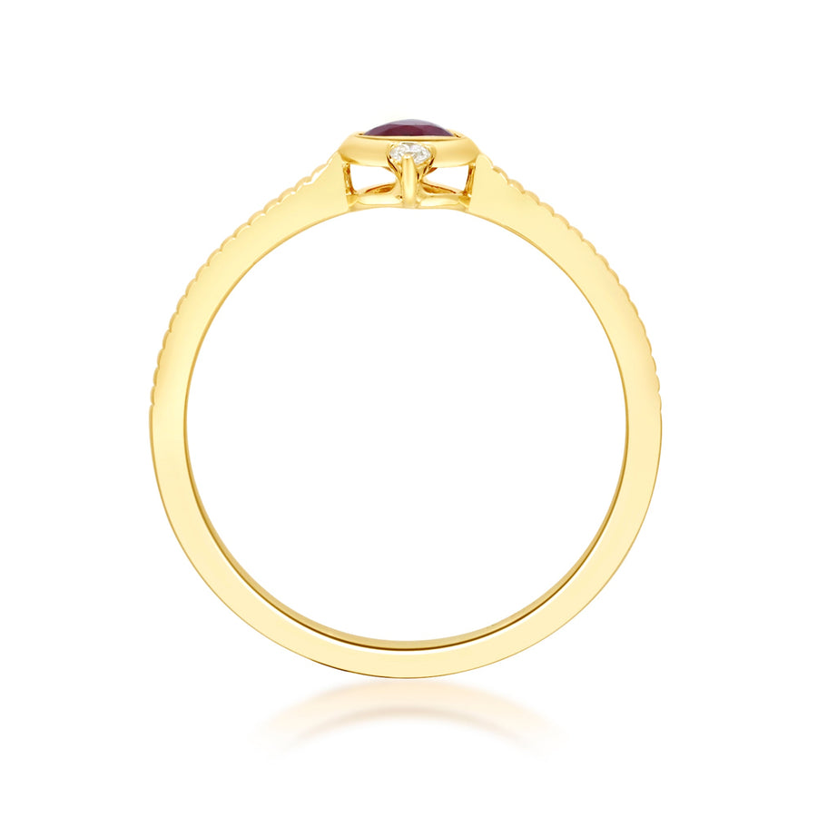 Ella 14K Yellow Gold Pear-Cut  Mozambique Ruby Ring