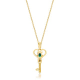 Amelie 14K Yellow Gold Oval -Cut Natural Zambian Emerald Pendant