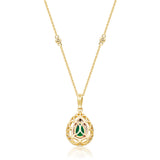 Jaylee 14K Yellow Gold Pear-Cut Natural Zambian Emerald Pendant