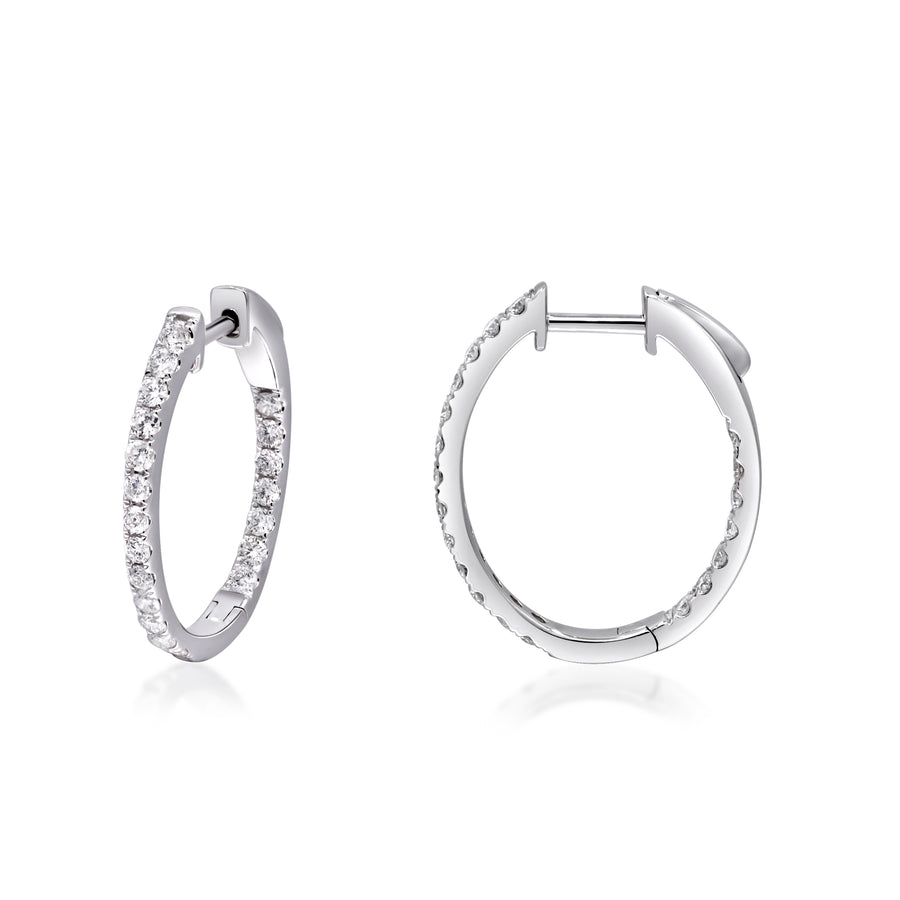 Chloe 14K White Gold Round-Cut White Diamond Earrings