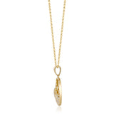 Gin and Grace in collaboration with Smithsonian Museum Collection presents Glamorous, edgy, and dainty 14K Yellow gold diamond wave charm Pendant.