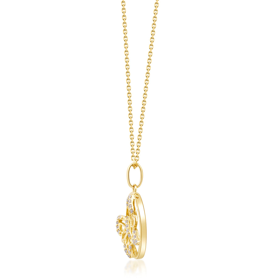 Gin and Grace in collaboration with Smithsonian Museum Collection presents a happy butterfly necklace in 14K Yellow gold and Diamond for exclusive everyday look