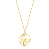 Gin and Grace in collaboration with Smithsonian Museum Collection presents a happy butterfly Pendant in 14K Yellow gold and Diamond for exclusive everyday look