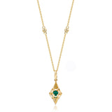 Adia 14K Yellow Gold Round-Cut Natural Zambian Emerald Pendant