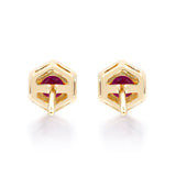 Sofia 14K Yellow Gold Round-Cut Mozambique Ruby Earring