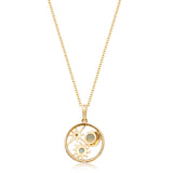 Gin and Grace in collaboration with Smithsonian Museum Collection presents celestial motifs Pendant in 14K Yellow gold and Diamond for exclusive everyday look