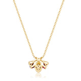 Gin and Grace in collaboration with Smithsonian Museum Collection presents delicate Mozambique Ruby Bee Pendant in 14K Yellow gold and Diamond to show off the energetic personality of yours.