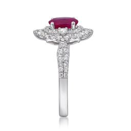 Adeline 14K White Gold Oval-Cut Mozambique Ruby Ring