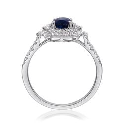 Lydia 14K White Gold Oval-Cut Ceylon Blue Sapphire Ring