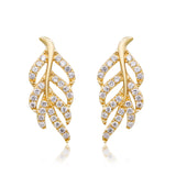 Madison 14K Yellow Gold Round-Cut White Diamond Earring