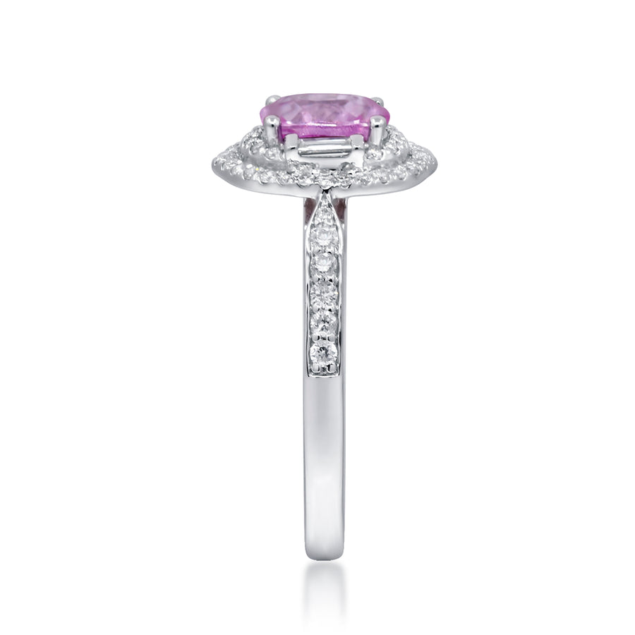 Evelyn 14K White Gold Oval-cut Pink Sapphire Ring