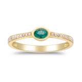 Eva 14K Yellow Gold Ovel-Cut Natural Zambian Emerald Ring
