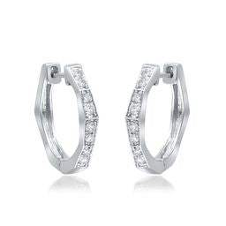 Nova Round-Cut White Diamond Earrings in 14K White Gold