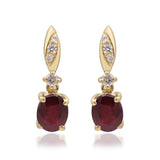 Aliyah 14K Yellow Gold Oval-Cut Mozambique Ruby Earrings