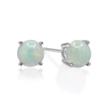 Avalynn 14K White Gold Round-Cut Natural African Opal Earring